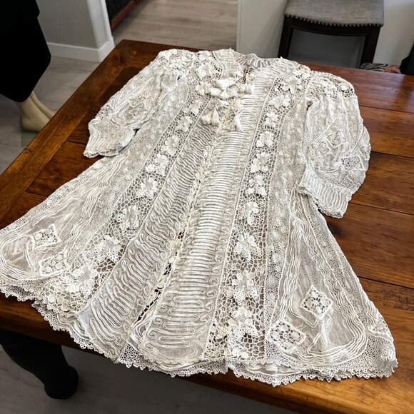 BoHo Style Hand Tatting&Lace Over Coat - Picture 6 of 14